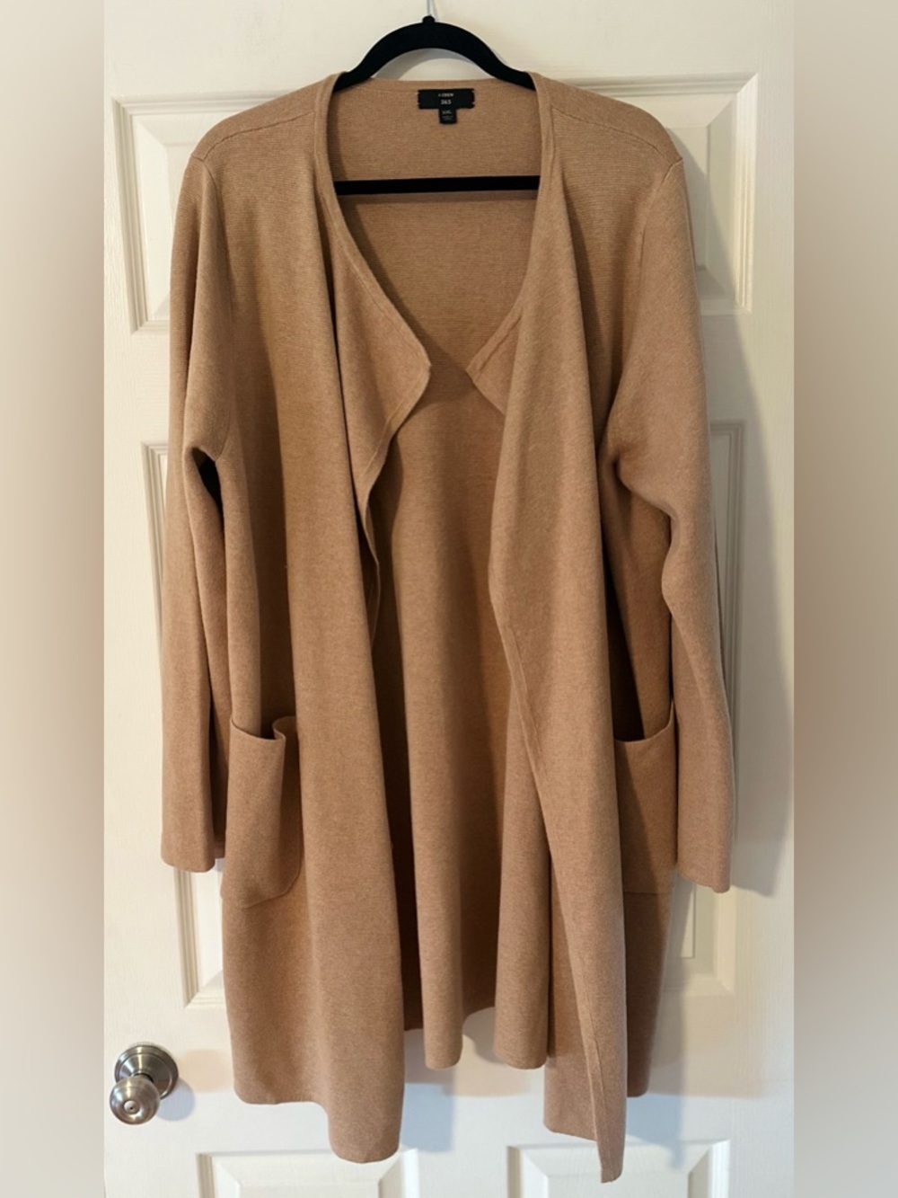 Women’s‎ Plus J. Crew 365 Merino Wool Blend Cardigan Classic Monochrome Tan XXL.